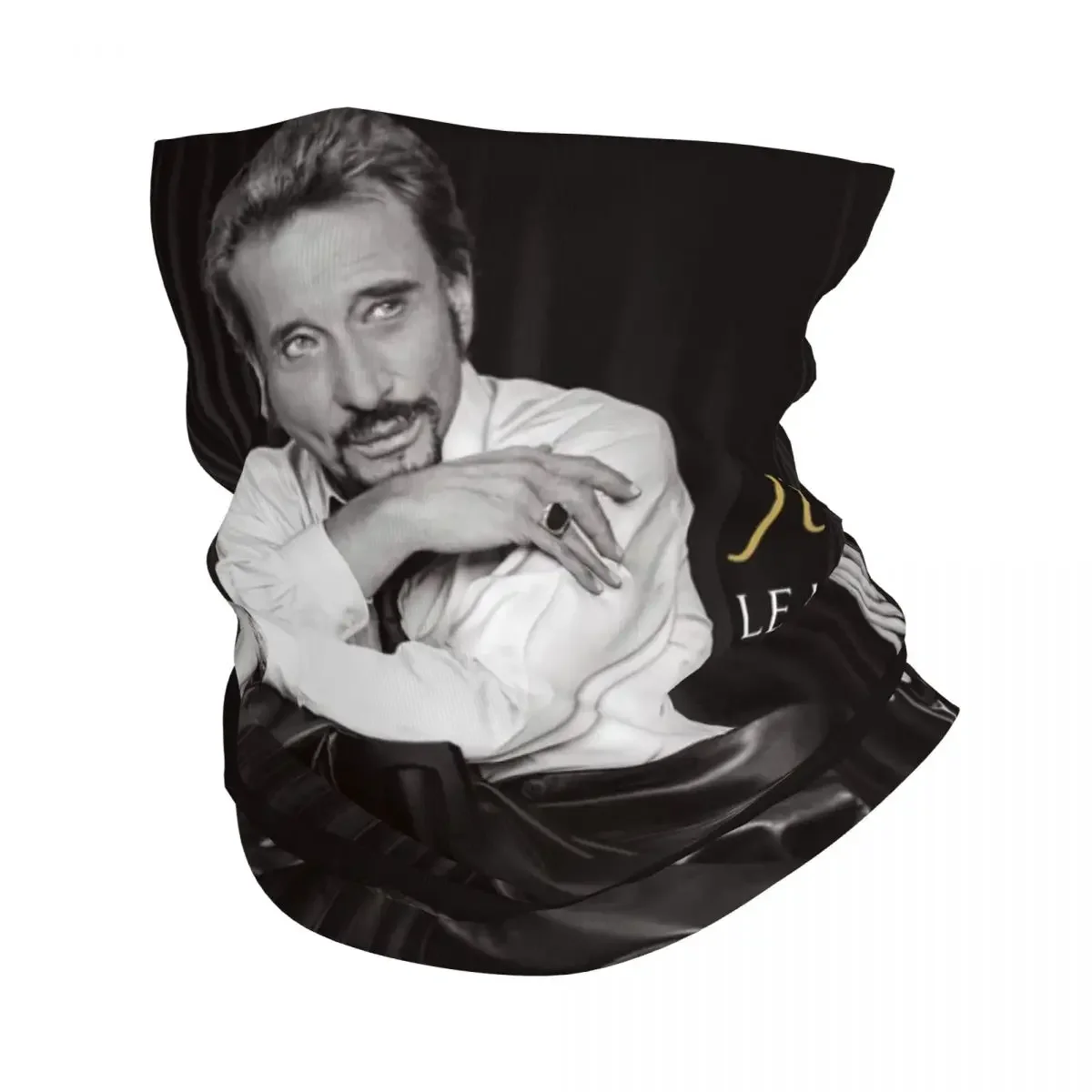 

Johnny Hallyday Rock Bandana Winter Neck Warmer Women Windproof Wrap Face Scarf for Hiking French France Singer Gaiter Headband
