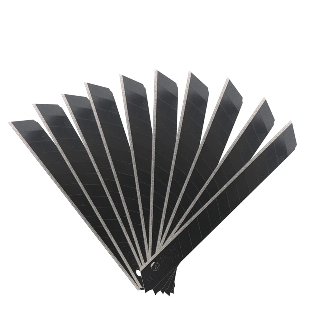 100 шт./10 коробка 9 мм острый универсальный нож металл углеродистая сталь черные