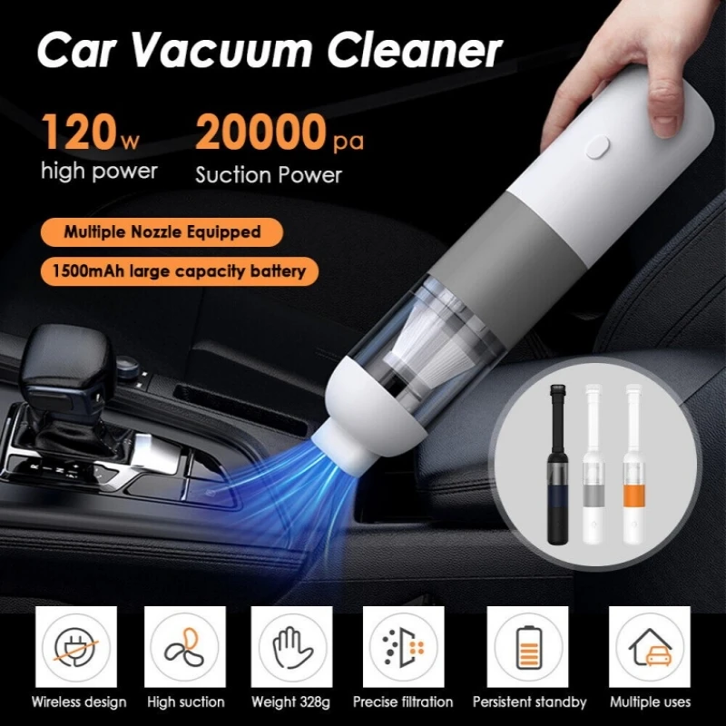 

2023 New Portable Car Vacuum Cleaner Handheld Vacuum Cleaner Car Home Dual-purpose Wireless Dust Catcher 20000PA Cyclone Suction