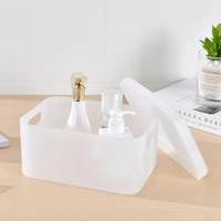 new desktop storage box cosmetics organizer plastic scrub grid with cover dressing table storage box various sizes to choose fro