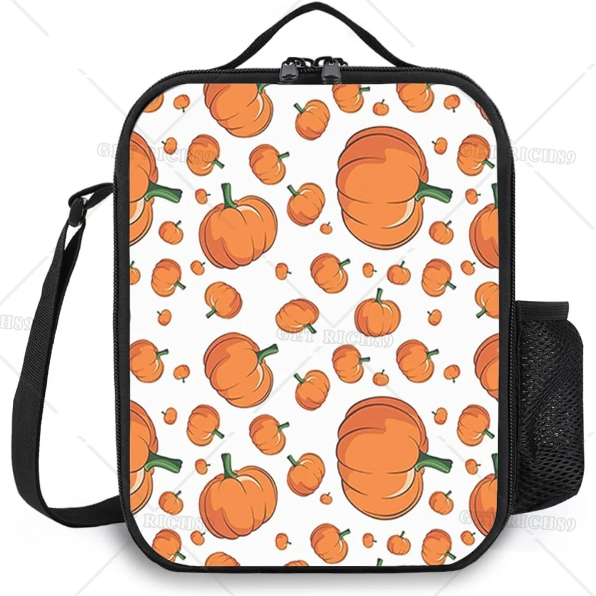 

Harvest Lunch Box for Men Women Adults Halloween Cartoon Style Pumpkins Small Lunch Bag for Office Work Picnic,Camping