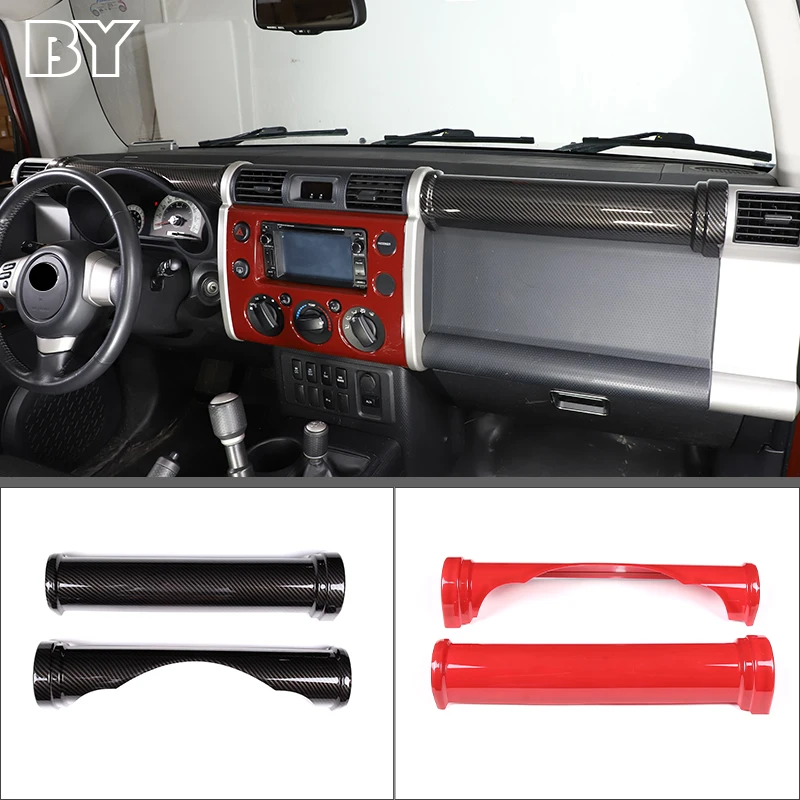 

Carbon Fiber Color Car Center Console Dashboard Trim Cover 2pcs For Toyota FJ Cruiser 2007-21 ABS Interior Modified Accessories