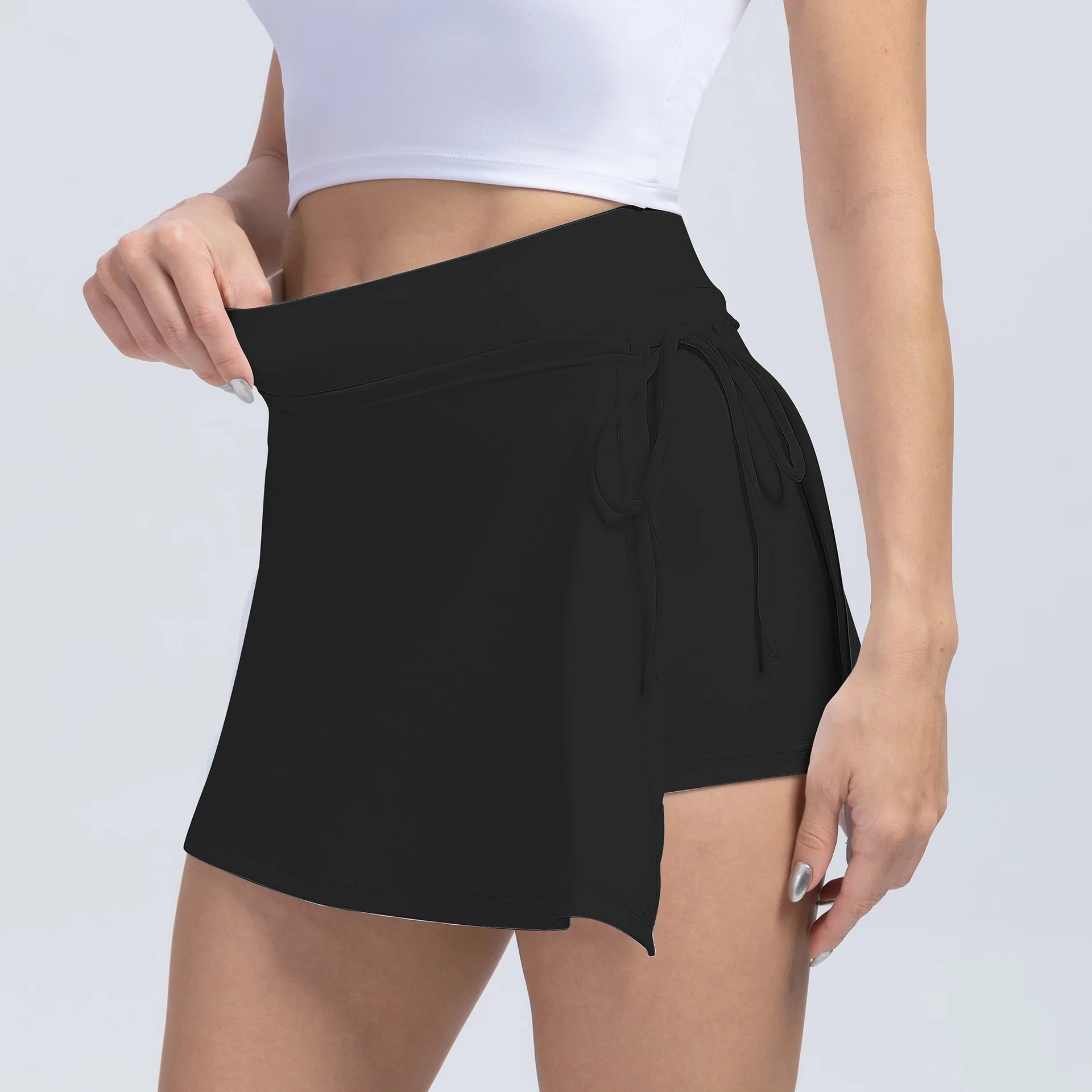 Women's yoga shorts sports straps tennis fitness skirt pants body running quick drying pockets skirt pants