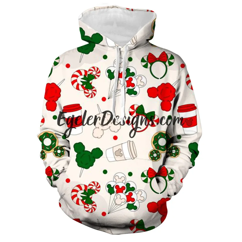 

Disney Mickey Tigger Pattern Christmas Hoodie Men's Fall Long Sleeve Sweatshirt 3D Printed Casual Sweatshirt y2k Apparel
