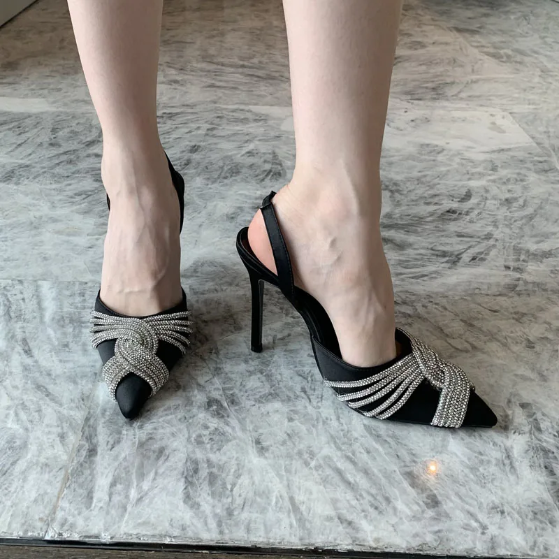 

Женские босоножки на шпильке, однотонные туфли-лодочки с острым носком, на высоком каблуке