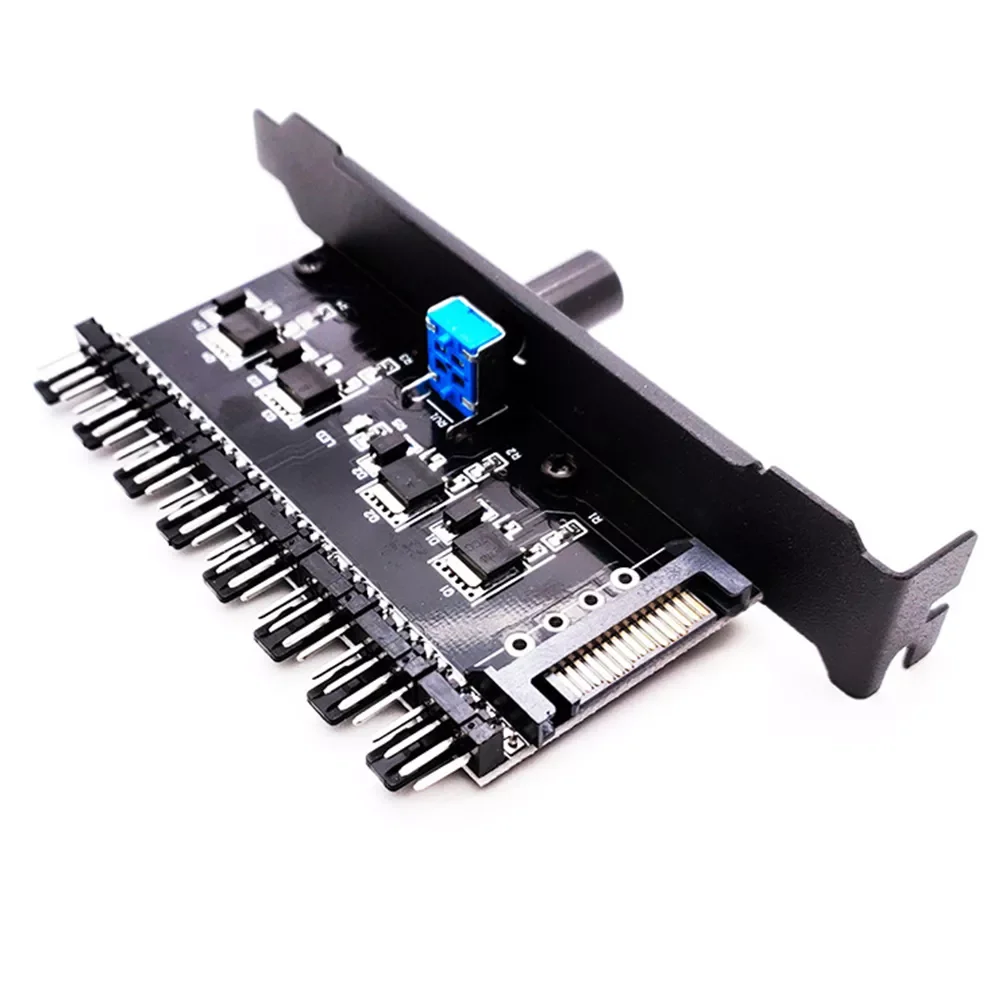 

Practical Splitter 4D SATA Power Supply Universal 4Pin 3Pin 1 To 3 8 Way Speed Controller Adapter Cooling Fan Hub PC Case