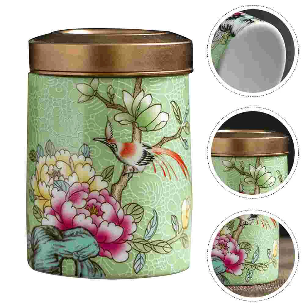 

Tea Ceramic Jar Canister Storage Coffee Container Chinese Sugar Jars Porcelain Box Can Holder Leaf Vintage Cute Sealing Cans