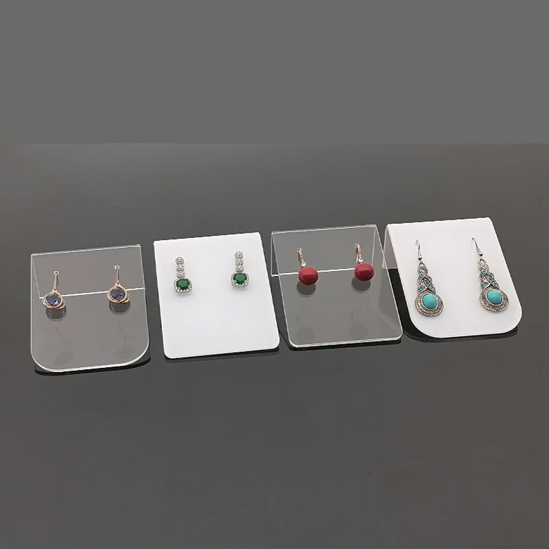 5Pcs Fashion Style Transparent/White Acrylic Earrings Jewelry Display Stand Holder Ear Stud Storage Organizer Show Bracket Rack