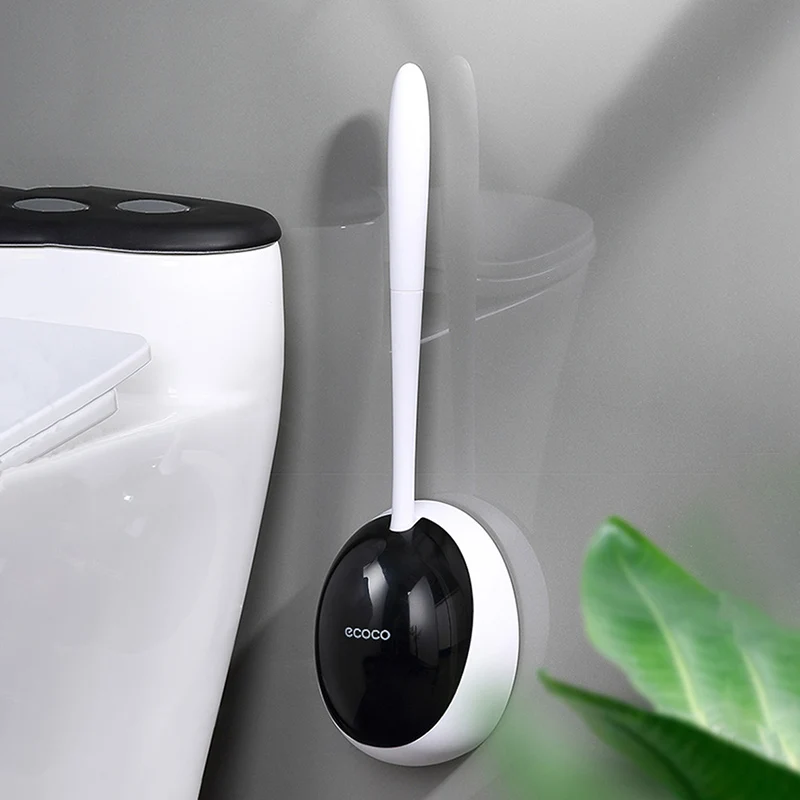 

Silicone Brush Head Toilet Brush Quick Drain Cleaning Tools for Bathroom Toilet Wall-Mounted Household WC Brush Supplies