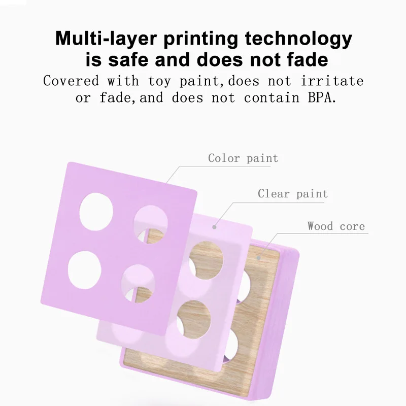 Игрушечные деревянные строительные блоки цветовая форма детские головоломки