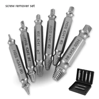 6 pcs damaged screw extractor drill bit set double ended broken screw bolt remover extractor take out demolition tools