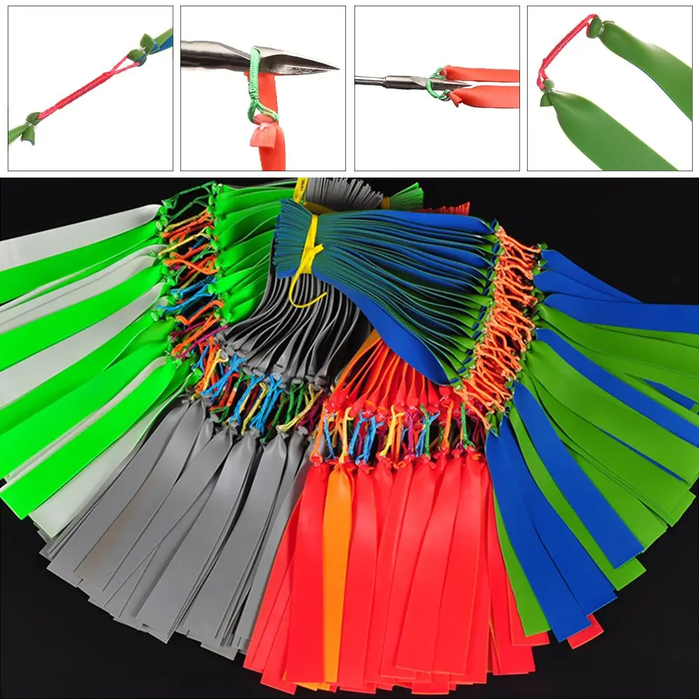 

5/10PCS Random Color Gadget Catapult Slingshot Replacement Flat Rubber Band Latex Tape Elastic String Fishing Tool