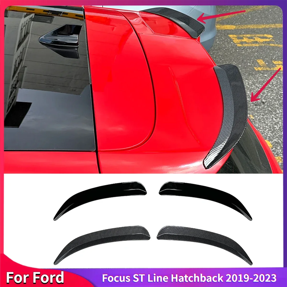 Для хэтчбека Ford Focus ST Line 2019-2023 автомобильные задние багажники на крышу Спойлеры