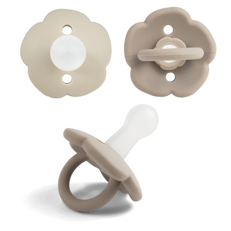 

Newborn Baby Silicone Pacifier with Handle & 2 Air Holes Promote Natural Sucking