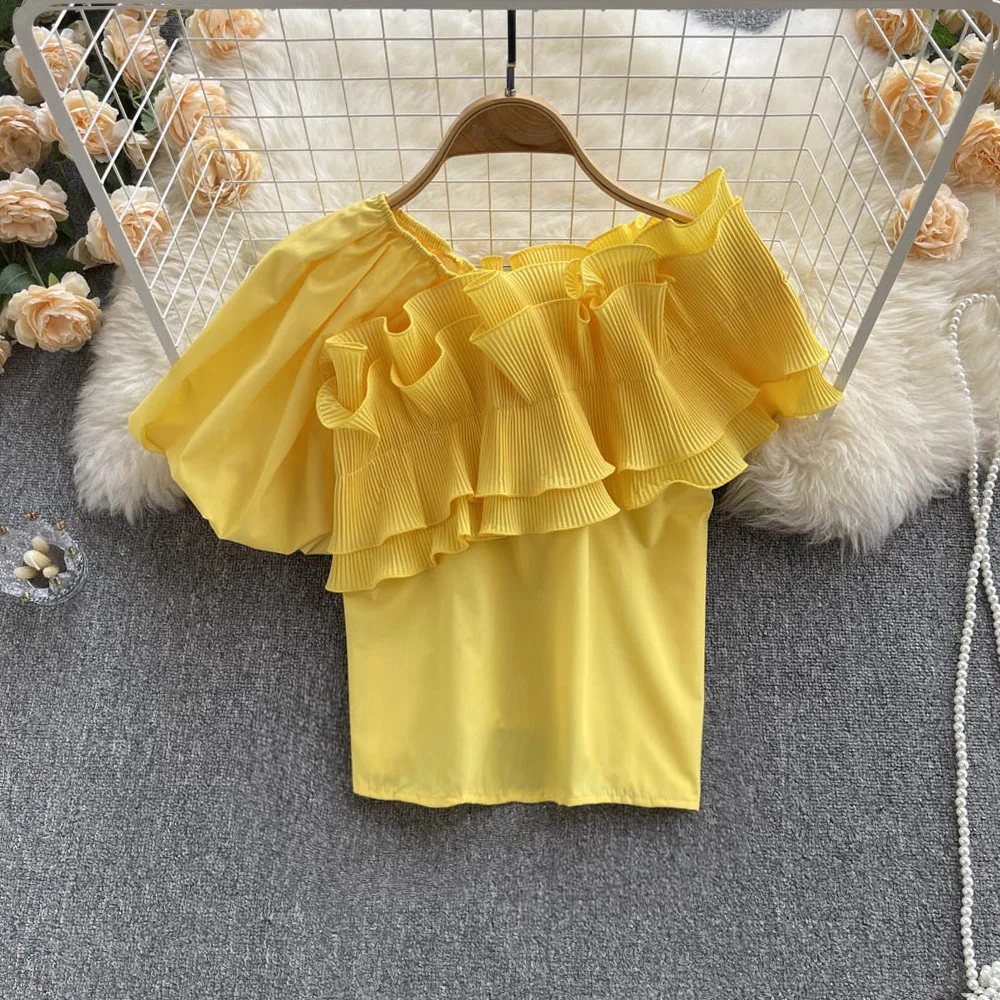 

V-neck sexy pregnant women's irregular short-sleeved top one