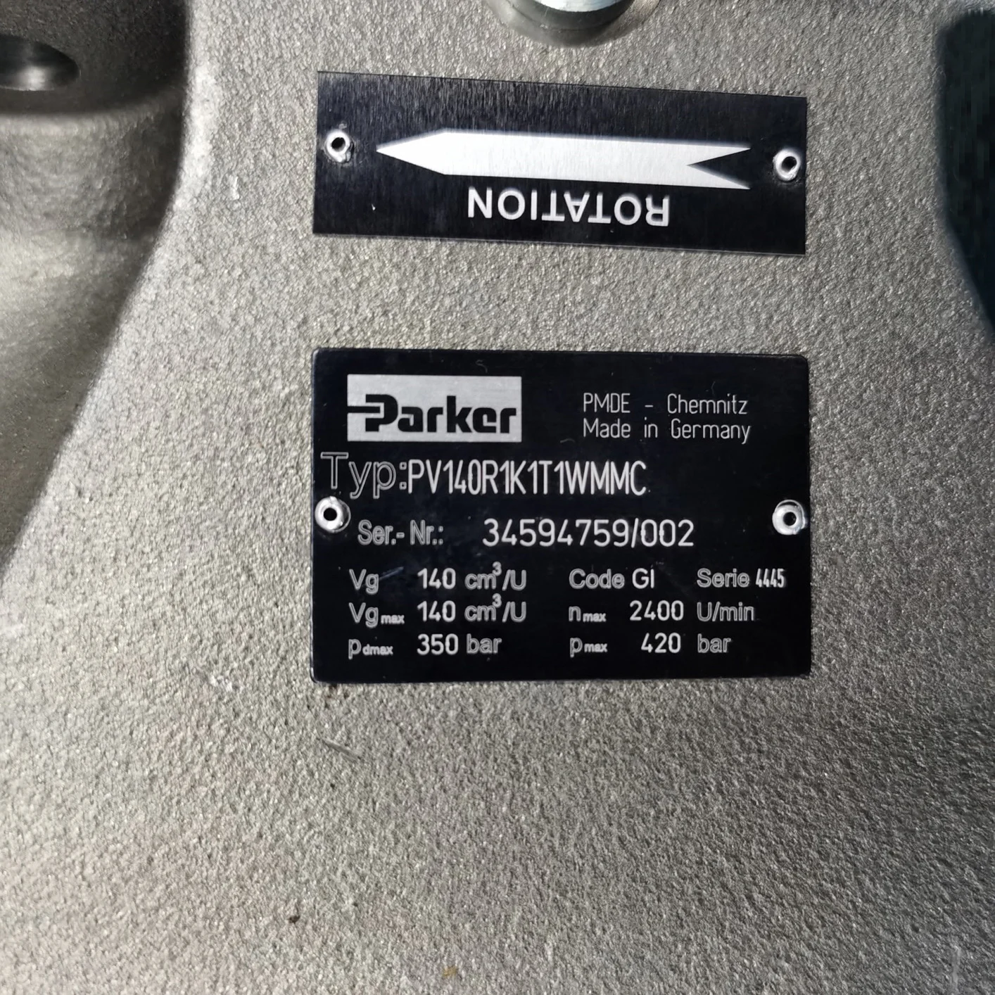 Клапан насоса Parkr PV140R1K1T1NMMC