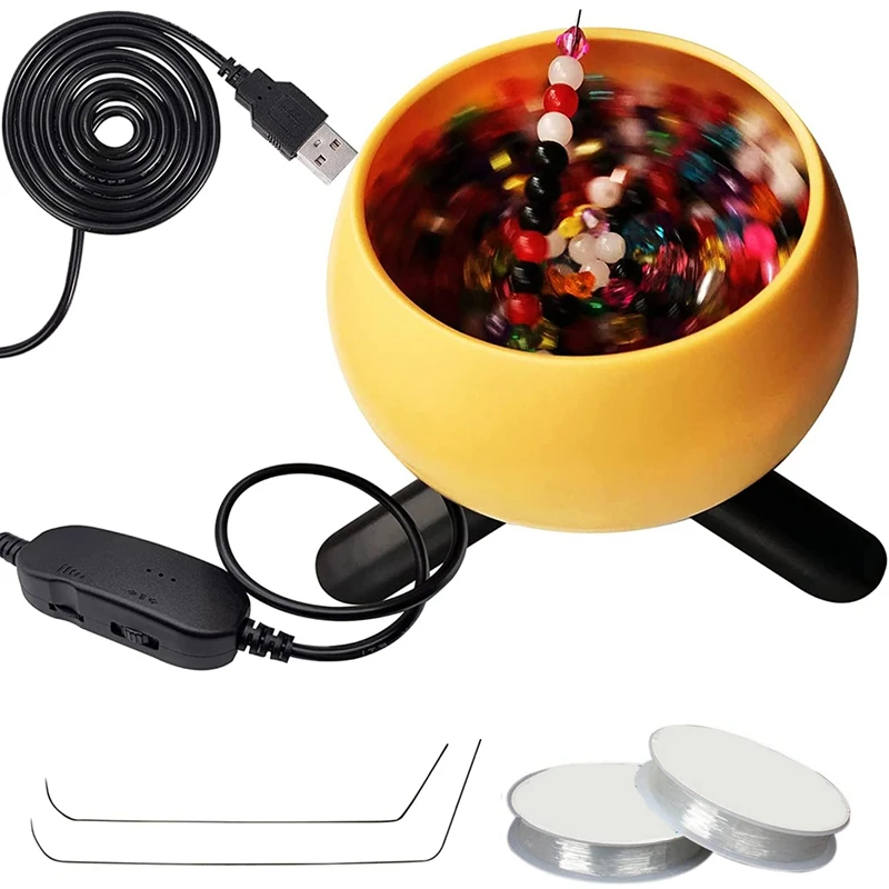 

Electric Bead Spinner For Jewelry Making,Adjustable Speed Bead Spinner Bowl Kit For DIY Making Seed Beads Waist Beads