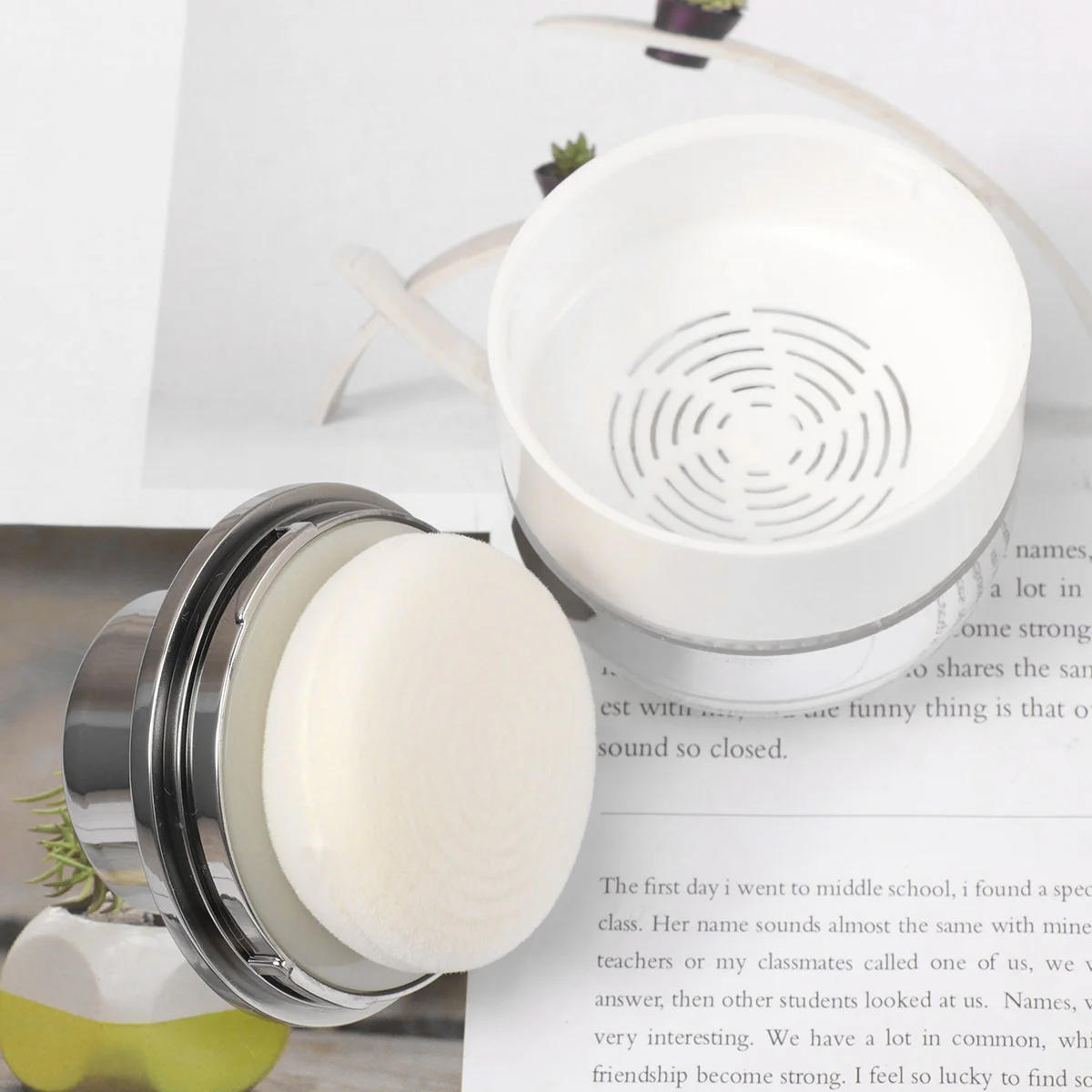 

Container Makeup Box Containers Case Puff Travel Body Empty Cake Powdery Large Holder Loose Storage Face Jar Jars Lids