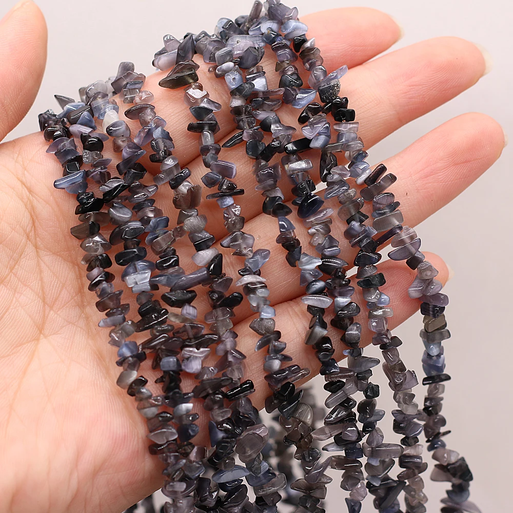 Купи 3-6mm Natural Black Agate Stone Irregular Freeform Chip Citrine Beads For Jewelry Making DIY Bracelet Necklace 15" Strand за 104 рублей в магазине AliExpress