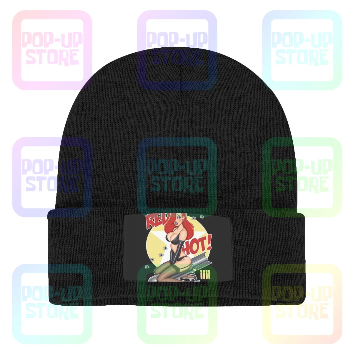 Вязаная Шапка-бини с изображением кролика Джессики |