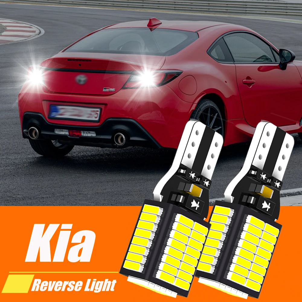 Фото 2x W16W T15 921 Светодиодные лампы заднего хода Canbus для Kia Rio 4, Sedona, Seltos, Sorento, Soul 1 2 3, Sportage, Stinger, Stonic №1