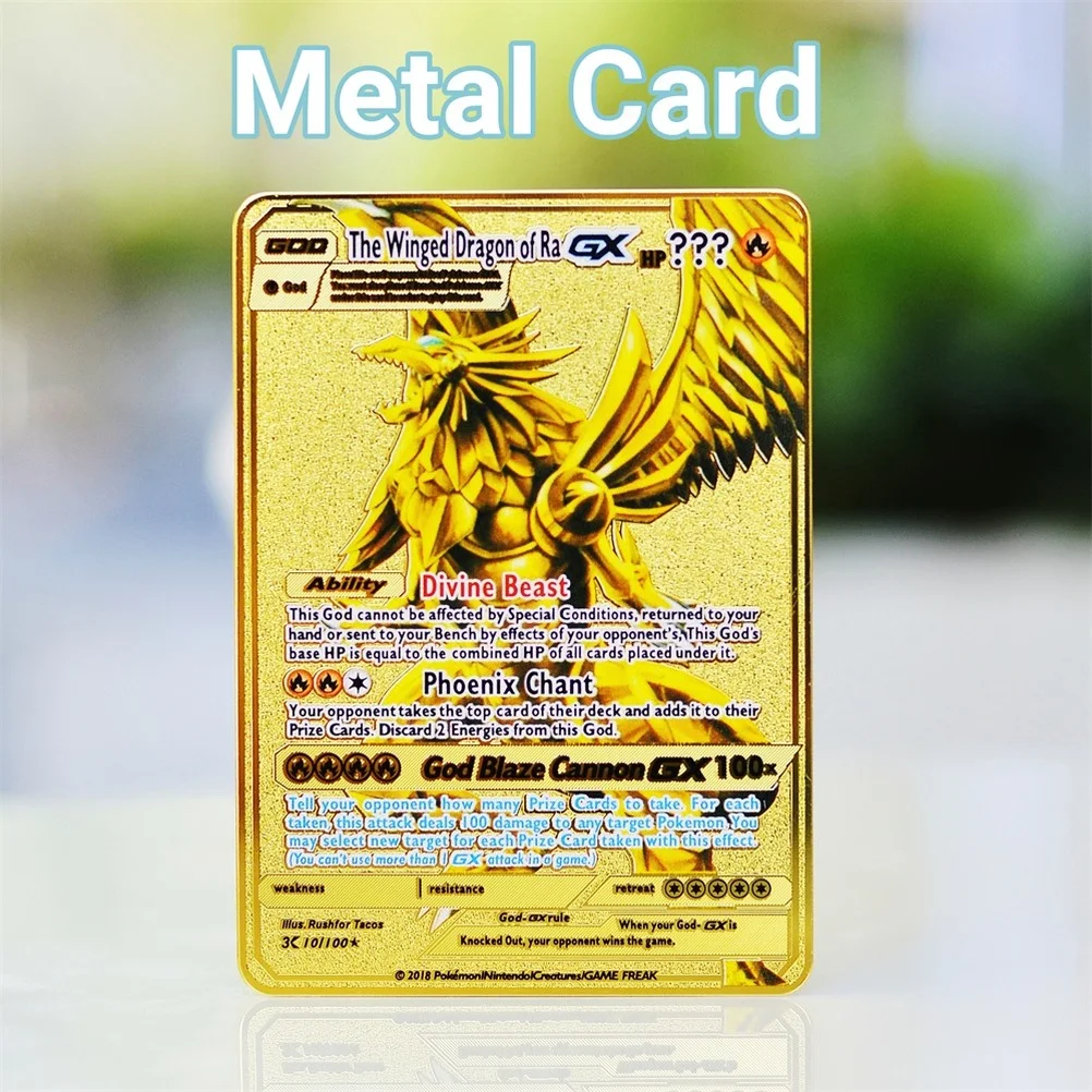 

Pokemon Metal Card Hard Iron Cards Charizard Vmax Picchu Mewtwo Gx Anime Collection Cartas Game Golden Pokimon Rare Letters Toys