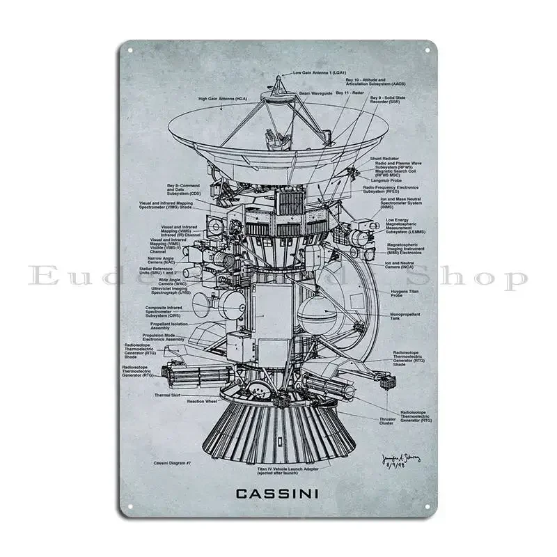 Металлическая вывеска Cassini Blueprint Клубная вечеринка с принтом Бар Кухня Клуб