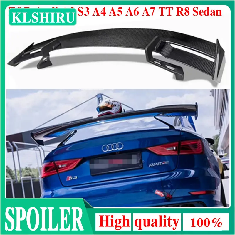 

FOR Audi A3 S3 A4 A5 A6 A7 TT R8 Sedan Carbon fiber Rear Spoiler Trunk wing FRP Forged carbon