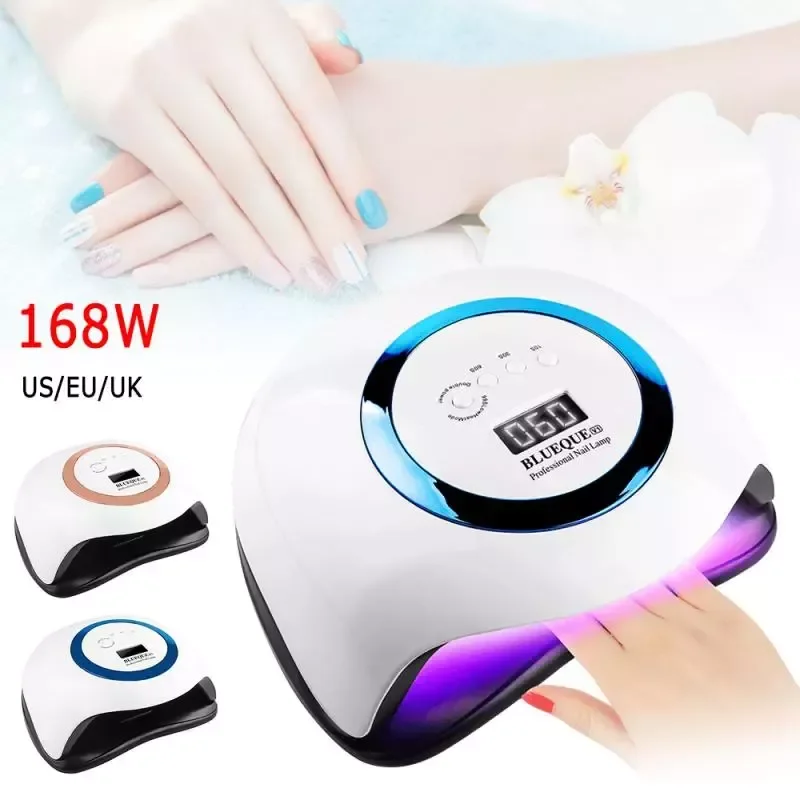 

2023NEW 168W UV LED Lamp For Nails Powerful Professional Lamp For Gel Polish Drying Lamp For Nails Dryer 42 LEDs Lamp For Manicu