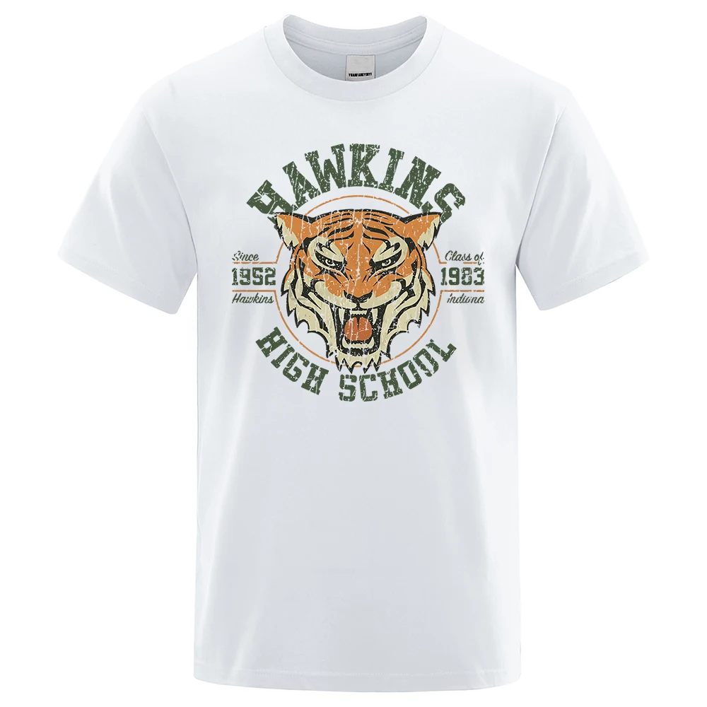 

Hawkins High School 1983 Hawkins Indiana Tshirt Man Casual Sweat Loose Tee Clothes Soft Summer Crewneck Tops Simplicity T-Shirt