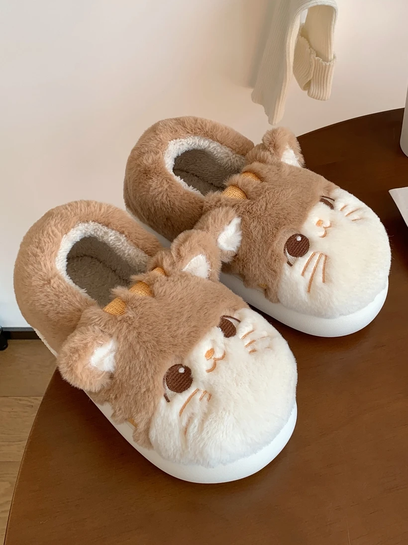 

2022 Winter Plush Cotton Shoes New Product South Korea Cute Sheep Cotton Slippers Women's Winter Home Bag Heels Warm And Non Sli