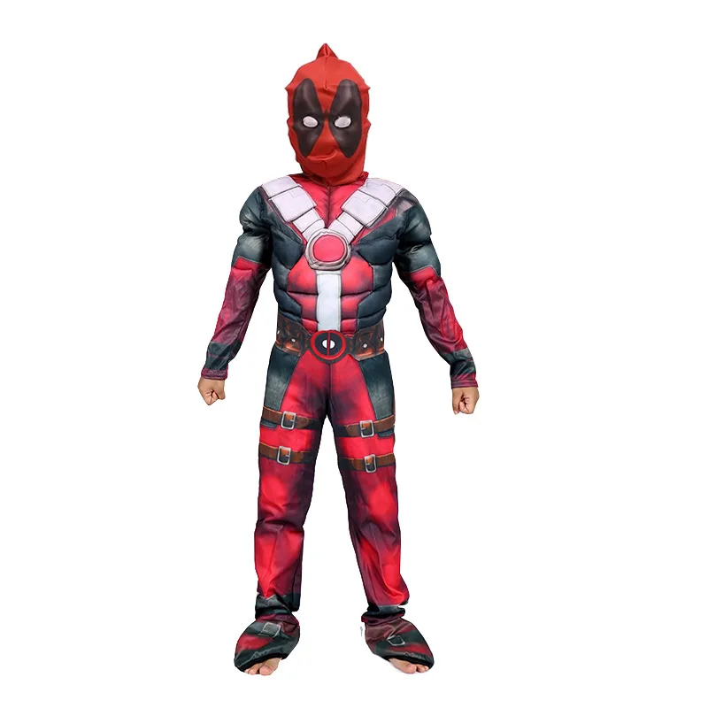 

New Arrival Deadpool 2 Movie Boys Marvel Muscle Bodysuit Children Halloween Cosplay Costume with Mask Carnival Party