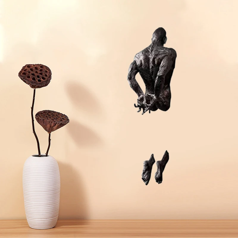 

Wall Art Body Muscle Sculpture Ornament Pendant On The Wall Art Antique Resin Statue Incomplete Home Mural Decoration Craft
