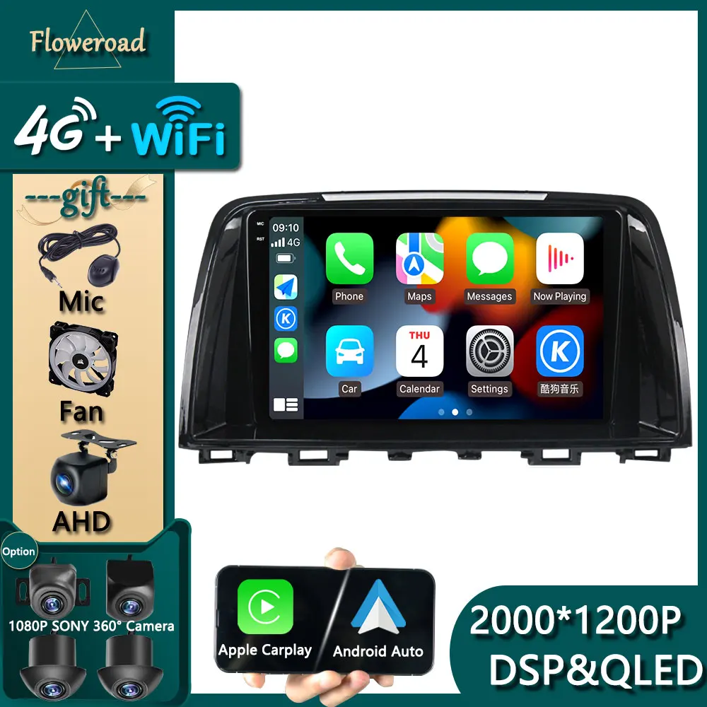 

Автомагнитола с поддержкой Wi-Fi, 4G, Android, для Mazda 6 Atenza 2012 - 2017