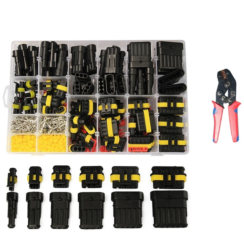 

708Pcs Waterproof Car Connector Terminal Block HID Xenon Lamp Wiring Harness Connector