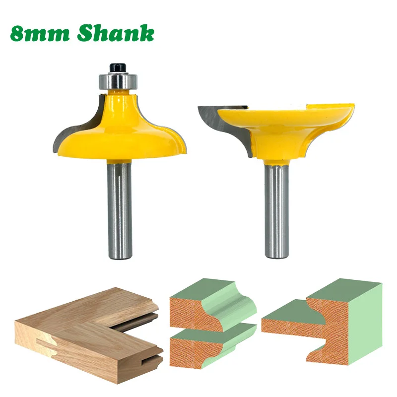 

2PC/Set 8MM Shank Milling Cutter Wood Carving Entry Door For Long Tenons Router Bit Woodworking Bit Tenon Cutter For Woodworking