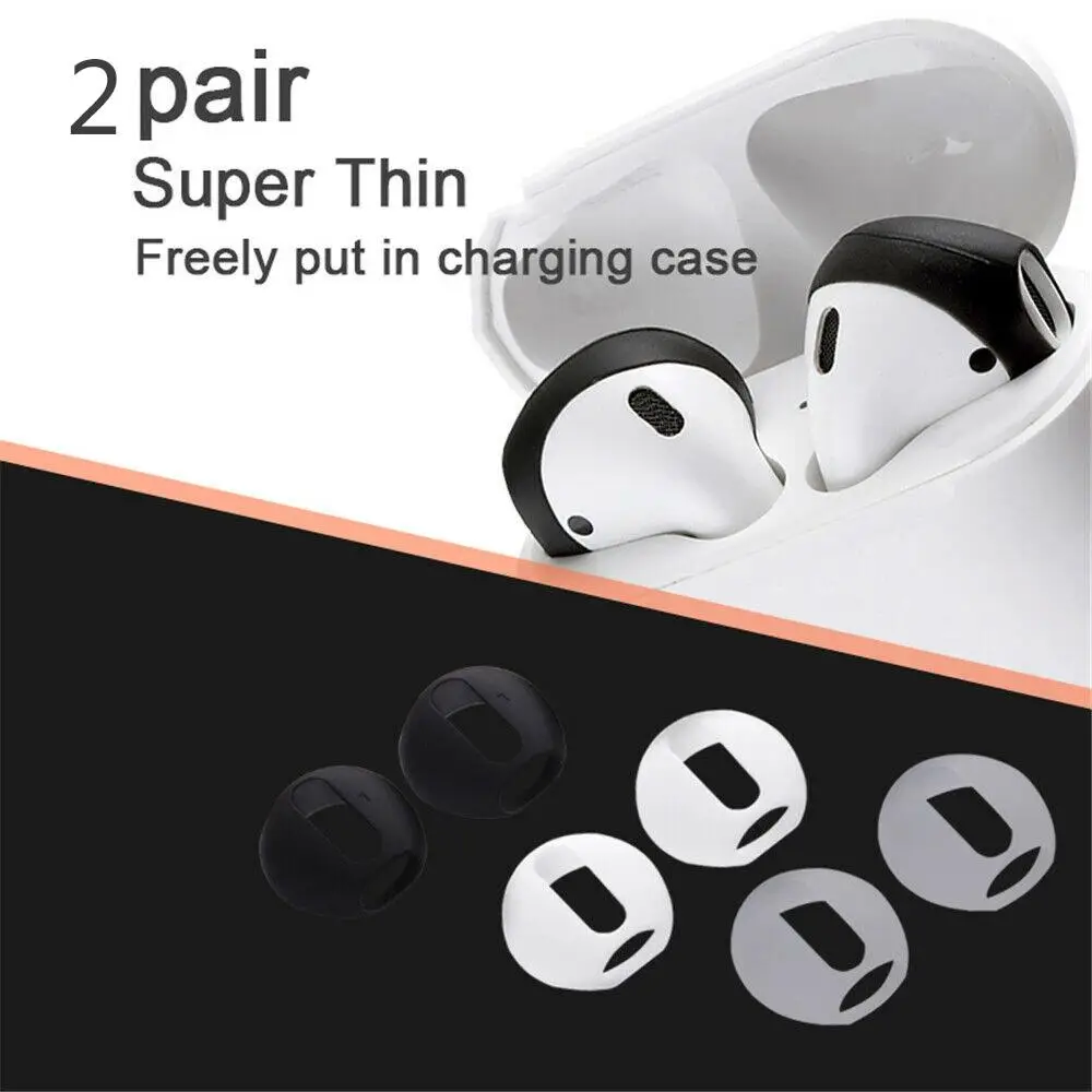 

2 Pair Silicone Case Cover Earbud Anti Slip Earphone Tips for Apple AirPods Earpods