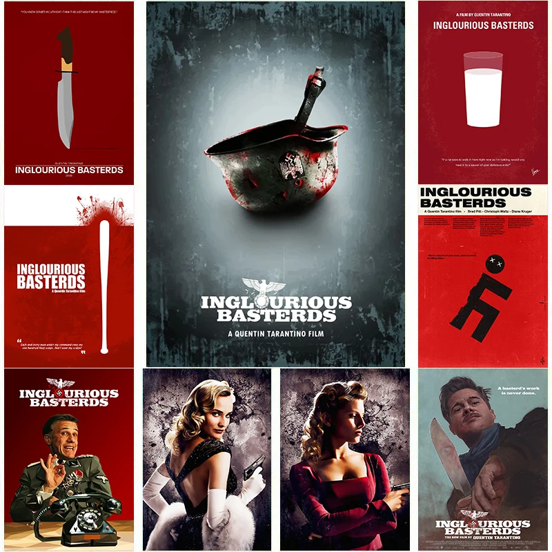 Постер Фильма Бесславные Ублюдки Печать На Холсте - Вертикальный Прямоугольник