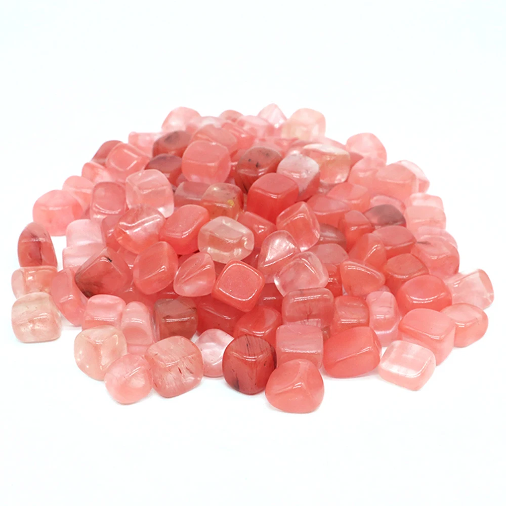 

Natural Healing Crystals Cherry Quartz Bulk Tumbled Irregular Lucky Stones Mineral Energy Gravel Specimen Home Decoration Gift