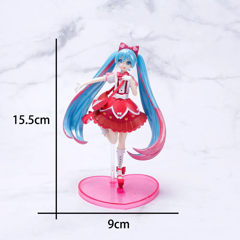 

Kawaii Virtual Singer Miku Lolita Dress Anime Statue Toys PVC Action Figures Model Collection Toy Gift Desktop Cake Ornaments