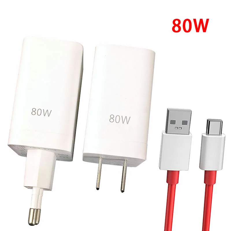 

For OnePlus 80W SuperVooc Charger Adapter Warp Fast Charge 8A 1M USB C Cable For OnePlus 9 10 Pro Nord 2 9T 8T 8 GT Ace Type-C