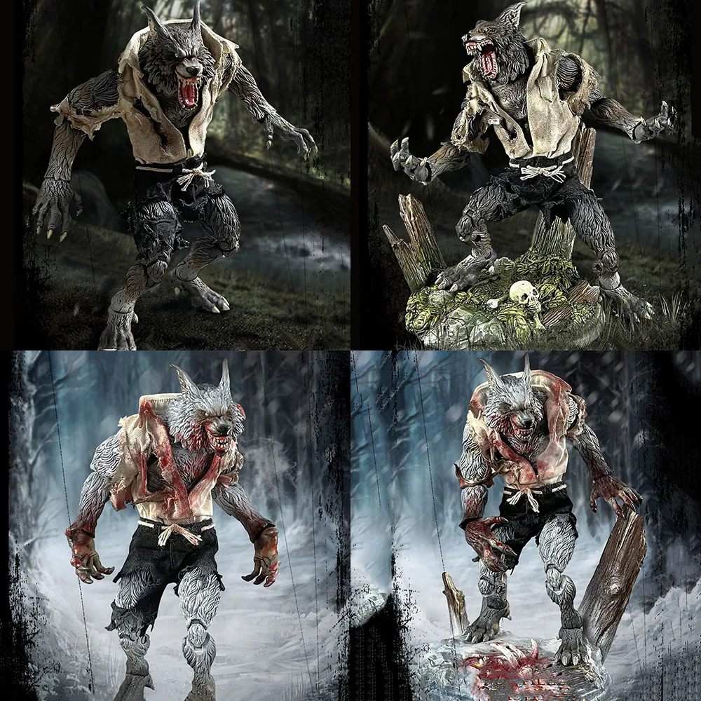 

PM001 PM002 PM003 PM004 1/12 Palmtop Monsters Jungle Howl Forest Werewolf Snowfield Slaughter Bloody White Werewolf Figure Model