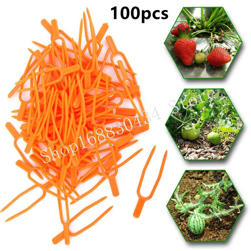 

100Pcs Plastic Plant Clips Garden Supplies Fixing Plant Vine Climbing Support Clips for Watermelon Strawberry Plant Support Tool