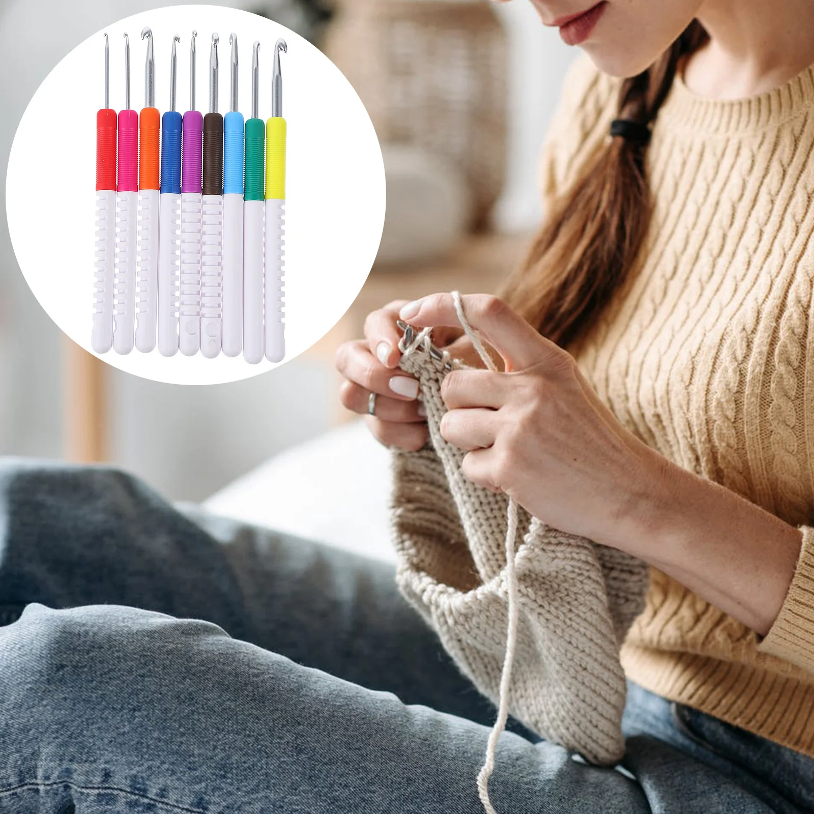 

Crochet Hookhooks Needle Knitting Set Ergonomiclighted Complete Handlecrochetingdiy