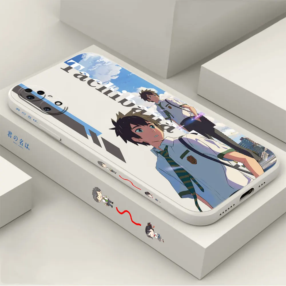 Anime Your Name Phone Case For Huawei P60 P50 P40 P30 P20 Mate 50 40 30 20 20X 10 Colour Liquid Silicone Cover Funda Cqoue Shell
