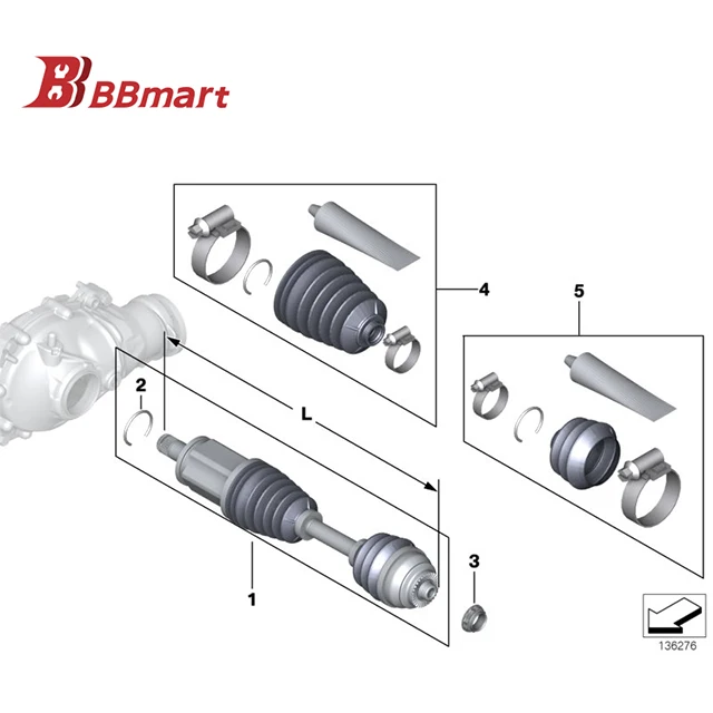 

BBmart Auto Parts Front Right Cv Axle Shaft for BMW F52 OE 31608657704 3160 8657 704
