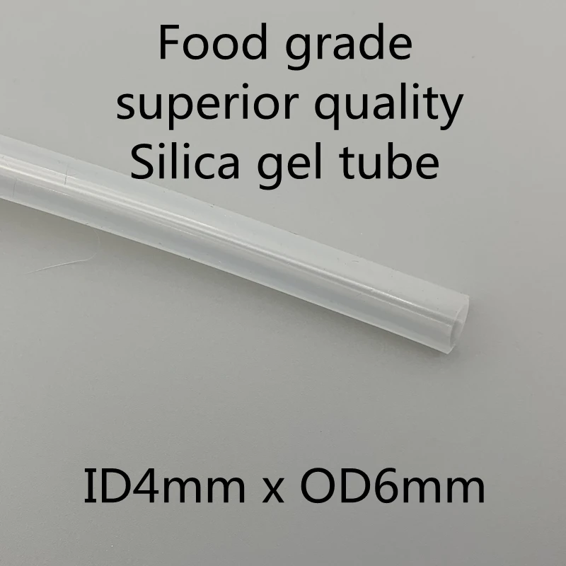 

4x6 Silicone Tubing ID 4mm OD 6mm Food Grade Flexible Drink Tubing Pipe Temperature Resistance Nontoxic Transparent