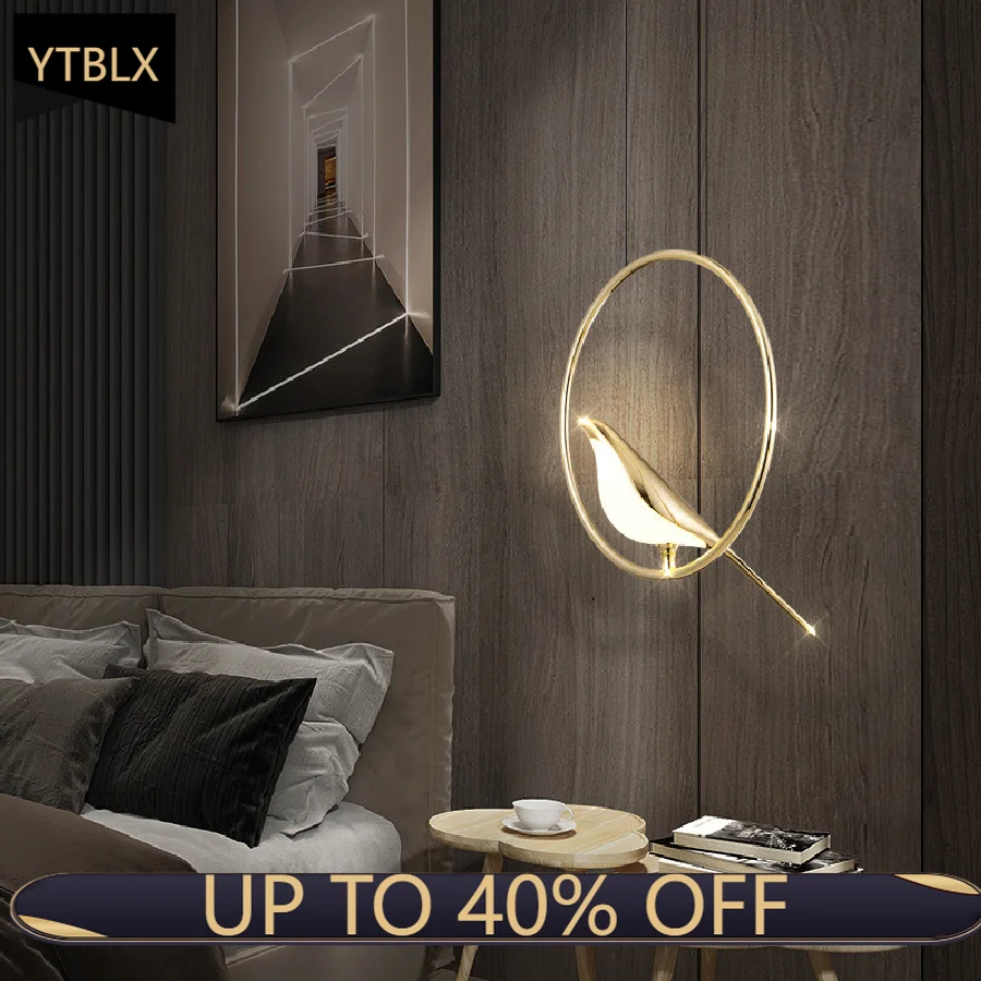 

Deyidn Nordic Pendant Lamp Magpie Bird Round Golden Chandelier Living Dining Room Bar Villa Hanging Light Luxury Creative Light