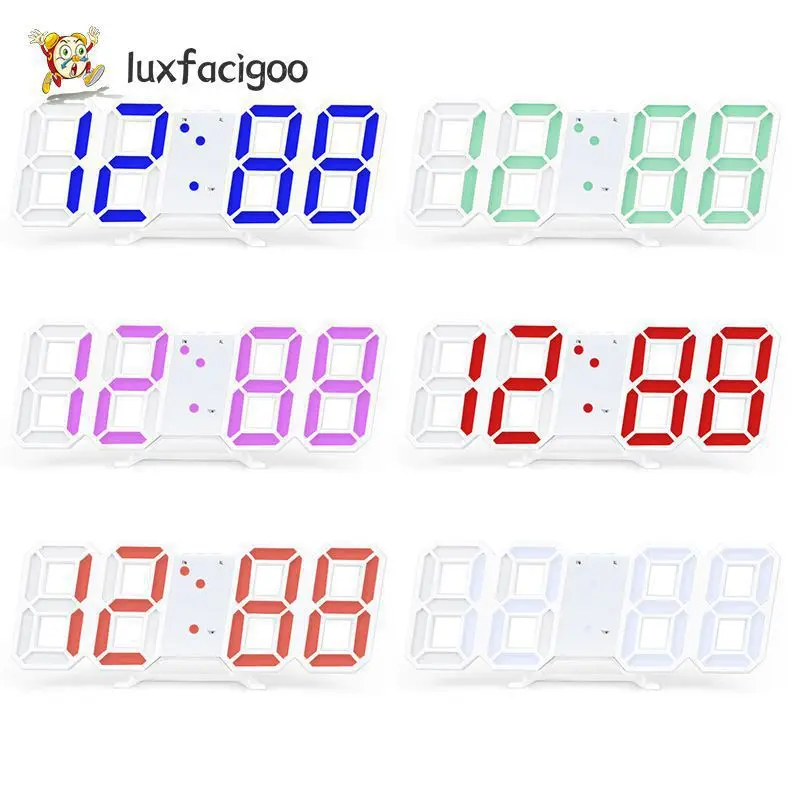 Large Wall Clock Glowing Mode Brightness Adjustable Electronic Table Clock Display Alarm Clock