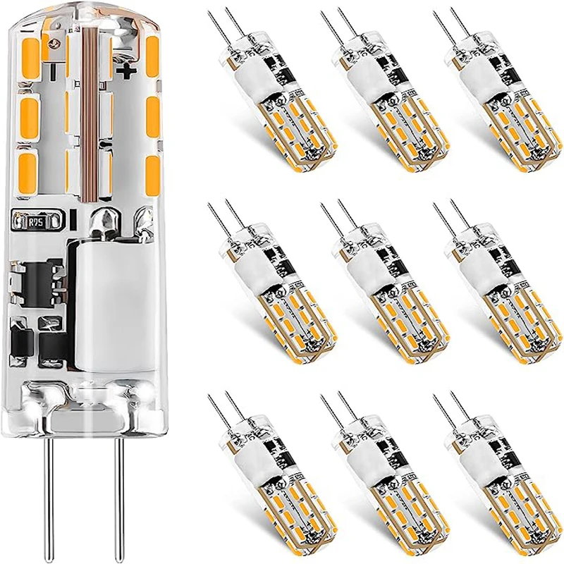 

G4 LED Bulbs JC Bi-Pin Base Lights 3014 1.5W DC 12V 10W-20W T3 Halogen Bulb Replacement Landscape Bulb Warm White 3000K Lighting